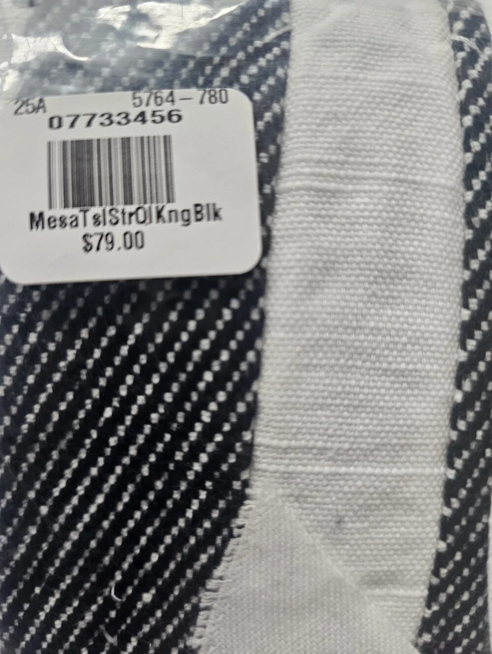 Mesa Striped Handcratted Cotton Quilted Sham Set Of 2 NWT Black/ White